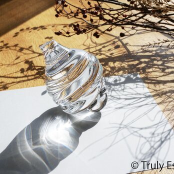 無色透明ガラスのインテリアオブジェ -「 灯りのたね 」● 高さ約12cmの画像