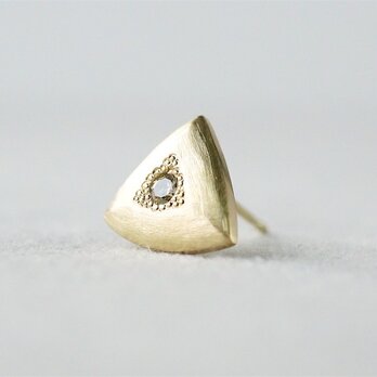 K18 Triangle earring / Diamond / Singleの画像