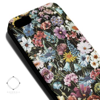 iphone5/iphone5s用/iphoneSE用　軽量レザーケースiphone5カバー（花柄）ワイルドフラワー　ボタニカルの画像