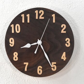 【受注制作】【ブラックウオルナットのシンプルな掛け時計【クオーツ時計】の画像