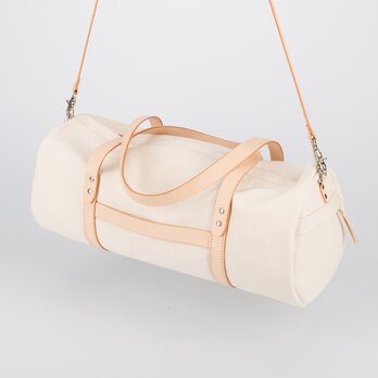 帆布+本革手作りのクラシックハンドバッグショルダーバッグの画像