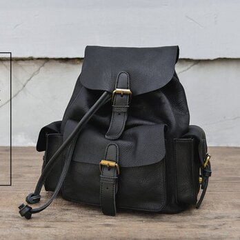 【受注製作】本革の収納たっぷり　ポケット豊富なリュックサック　バッグ　かばん　GR3789の画像