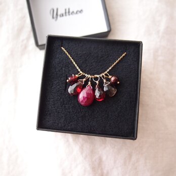 【K14gf】Necklace 6 Charm Set（Burgundy）ネックレス＋チャームセットの画像