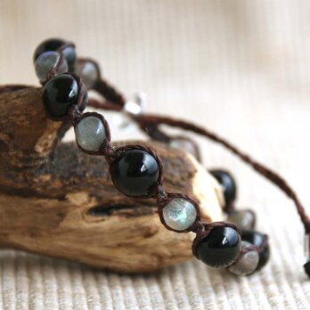 ■prima■ モリオン×ラブラドライト ブレスレット (1点モノ)