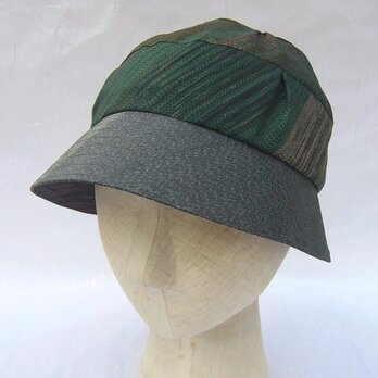 Sold out 大島紬のタックのある帽子の画像