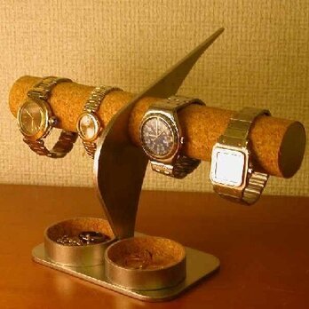 誕生日プレゼントに　インテリア腕時計スタンド　ダブル丸いトレイの画像