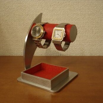 誕生日プレゼントに　レッド2本掛けでかいトレイ時計スタンドの画像