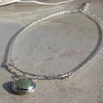 k18 dewdrops jade necklaceの画像