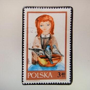 アップサイクル 　童話切手ブローチ 3964の画像