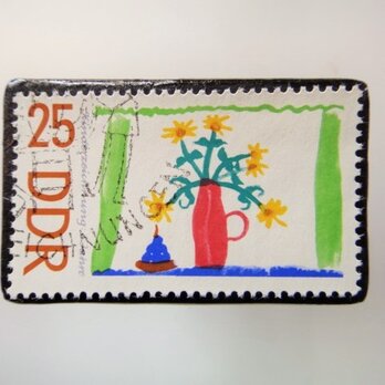 アップサイクル　児童切手ブローチ 3965