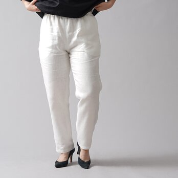 【wafu】改良版！男女兼用 リネンパンツ イージーパンツ ウエストゴム リネンボトムス/ホワイト b001f-wht2