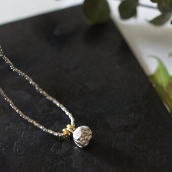 【受注制作】カレンシルバーフラワー・シンプルネックレス　n1306