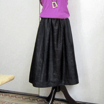 着物リメイク♪泥大島紬のシックなスカート（裏地付き）の画像