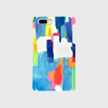 アートペイント　"虹のはじまり"　　iphone　6plus/7plus/8plus　専用 　抽象画の画像