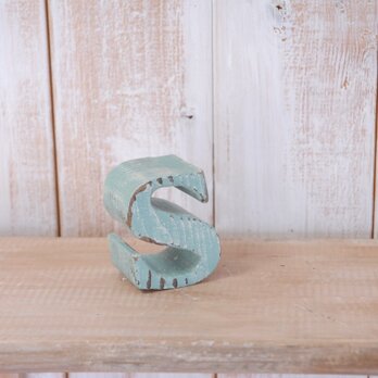 木製アルファベット「s」エイジングオブジェの画像