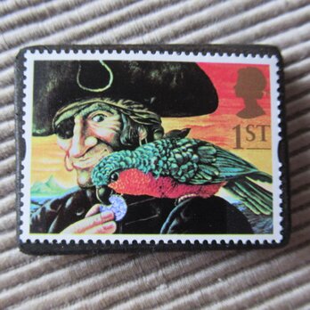 イギリス　童話切手ブローチ3988の画像