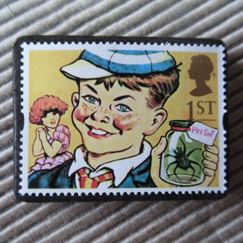 イギリス　童話切手ブローチ3990の画像