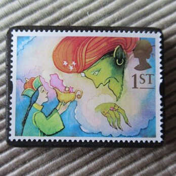 イギリス　童話切手ブローチ3995の画像