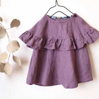 LINEN サークルフリルチュニック *フジイロ*　size80　の画像