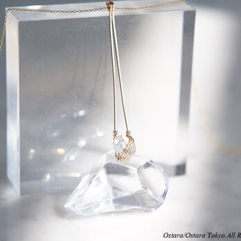 【Minimalism】14KGF Long Necklace,-NY Herkimerdiamond-の画像