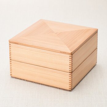 [注文製作]黒木勇夫・杉の二段重（6寸）