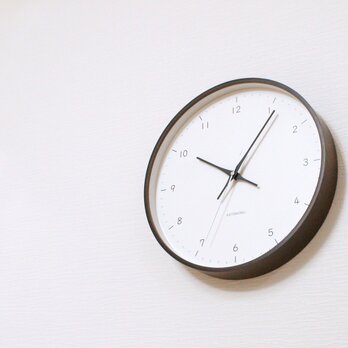KATOMOKU plywood wall clock 12 電波時計 連続秒針 km-80BRCの画像