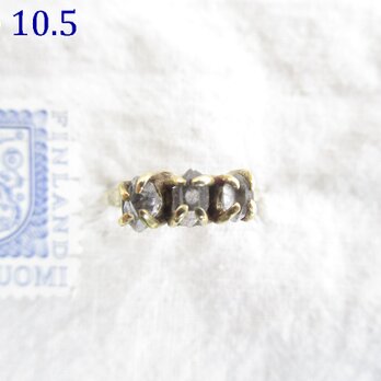 【再販】真鍮　3　ハーキマーダイヤモンド　リングの画像