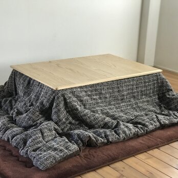 【栗の木】角のこたつ 120cm×80cm 掛け布団付きMXチェック[ブラウン]