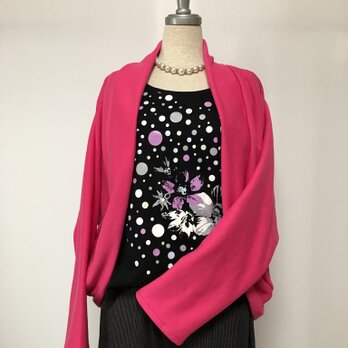 マーガレットボレロ  羽織りもの ローズピンク ドルマンスリーブ ニットの画像