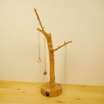【温泉流木】枝がのびる丸太台のアクセサリースタンド ジュエリースタンド 流木インテリアの画像