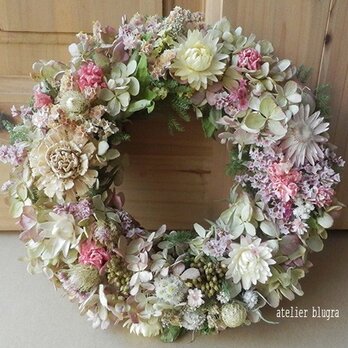 八ヶ岳〜ミナズキと小花の淡色Wreathの画像