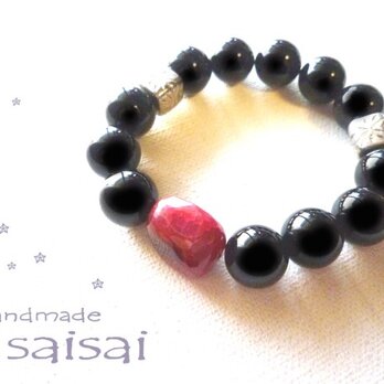 **blackonyx　red　moon **　　ブレスレット　の画像