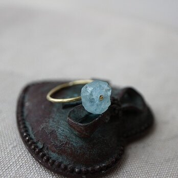 Brass Point Ring＊原石＊アクアマリン＊真鍮リング*no.220