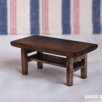 ドール用ローテーブル（色：エボニー）　1/12ミニチュア家具の画像