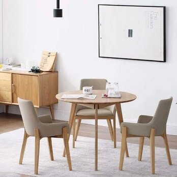 オーダーメイド 職人手作り ダイニングテーブル テーブル 天然木 ラウンドテーブル 机 無垢材 木目 家具 LR2018