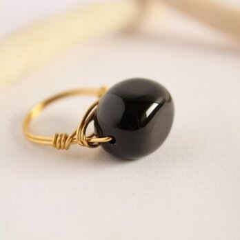 ぽってり　オニキス　Wire　Ring　