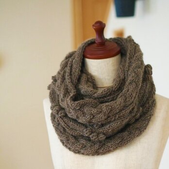 【編み物キット】ボップルナッツのスヌード（メランジブラウン・グレージュからお選びください）