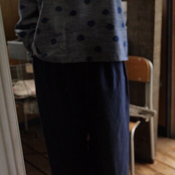 久留米絣濃紺パンツの画像