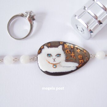 【SLV925】elegant lady cat♡碧い目をした猫の腕飾りの画像