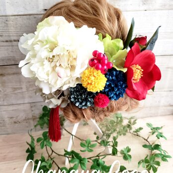 花柳 芍薬と椿の和装髪飾り12点Set No300の画像