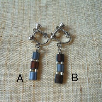 Three イヤリング　copper+metal silverの画像