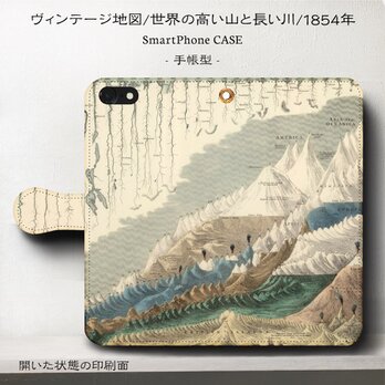 【世界の川 山 ヴィンテージ】スマホケース手帳型 iPhoneⅩ XS 全機種対応 TPU レザー 名画の画像