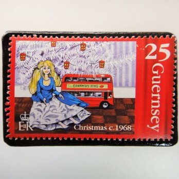 ガンジー　クリスマス切手ブローチ4088