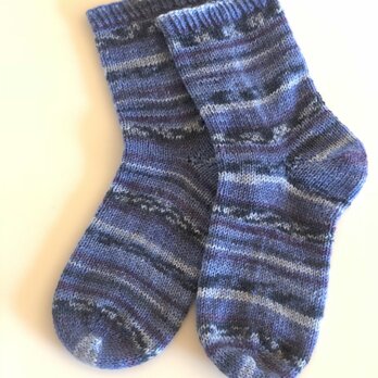 No.24送料込ドイツソックヤーンの手編み靴下の画像