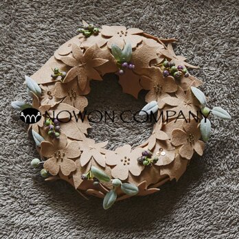 〜メリノウール100％のフェルトを使用したwool wreathシリーズ〜の画像