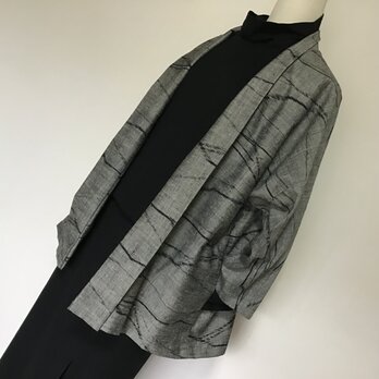 着物リメイク    長袖ジャケット    手織り紬の画像
