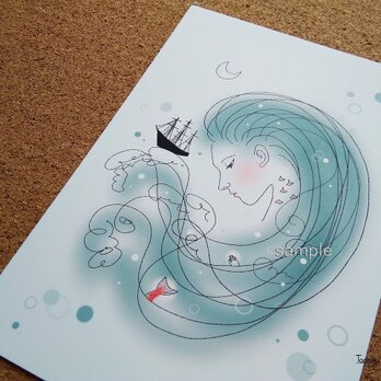 ポストカード童話　人魚姫　（プリント3点セット）の画像