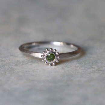 Green diamond K14WG＊指輪 11号の画像