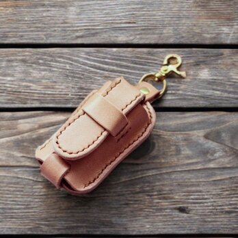 本革サドルレザーのリップクリームホルダー【受注製作】