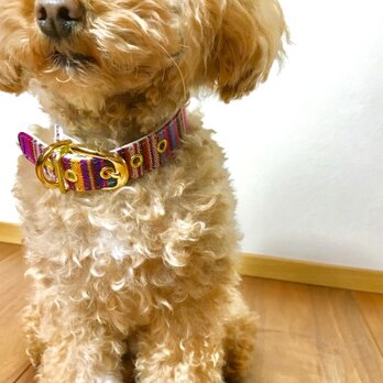 おしゃれな犬の首輪｜手織りネパール柄カラーの画像